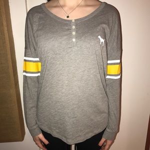 Victoria's Secret Pink Henley Lounge Top